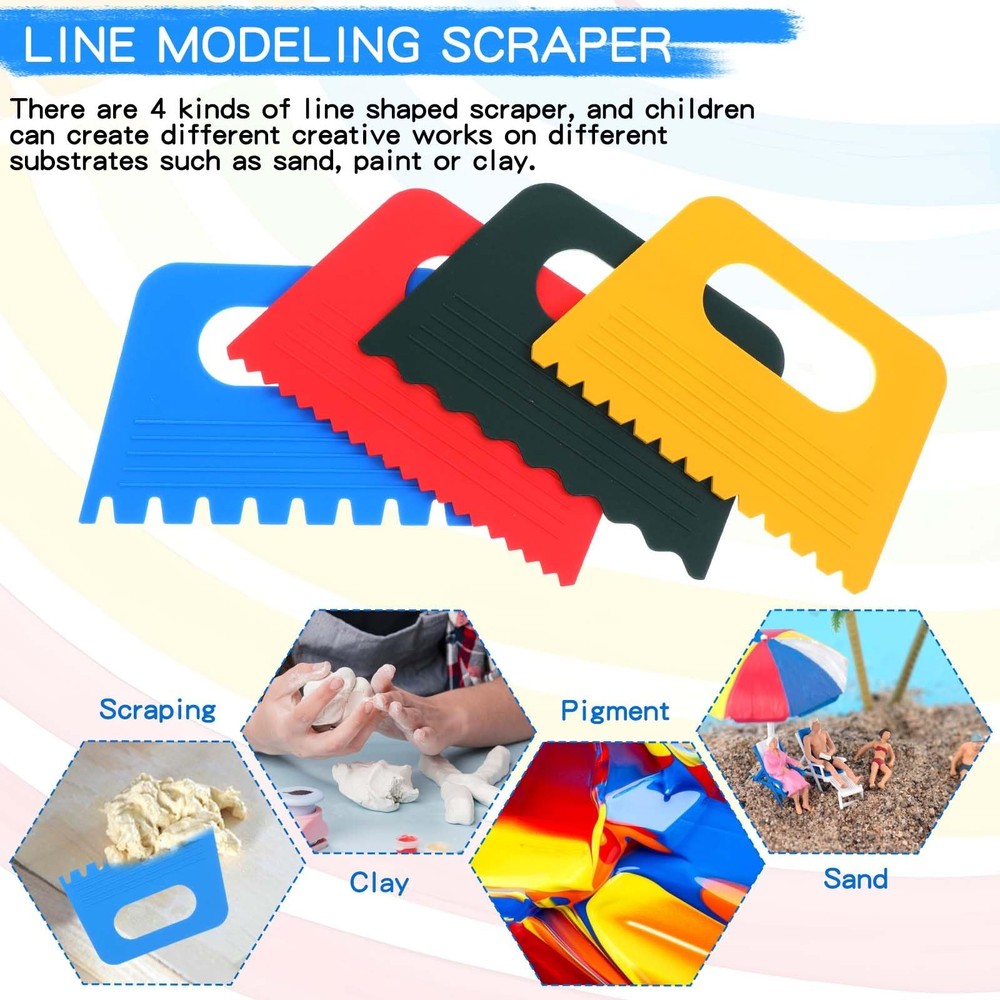 Plastic Paint Scraper Tool, Plastic Textured Art Tools, DIY Graffiti Oil Pain...