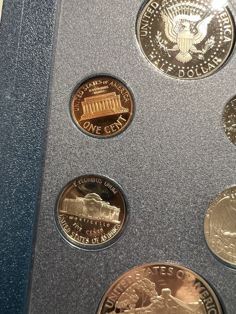 1990 US Mint Prestige Set Featuring Eisenhower Centennial 90% Silver Dollar COA