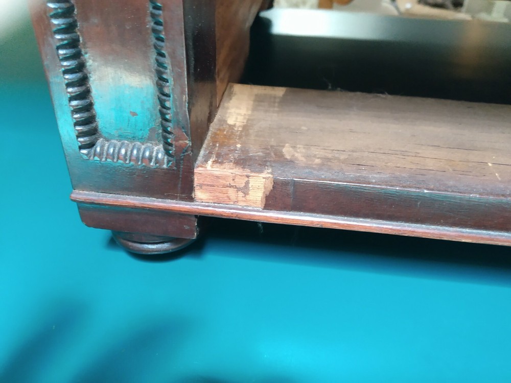 Antique two drawer drop leaf spool thread cabinet