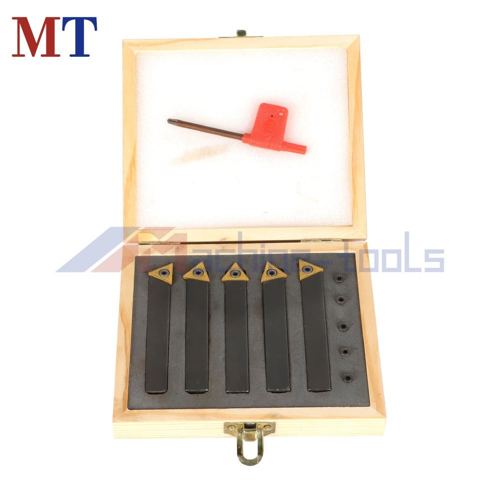 1/2" 5Pcs  Carbide Indexable Turning Tool Lathe Tool Bit With Carbide Inserts