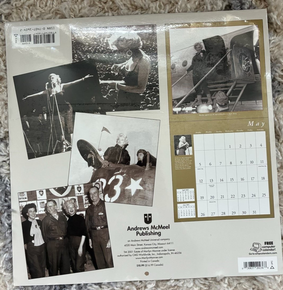 MARILYN MONROE CALENDER UNOPENED 2002