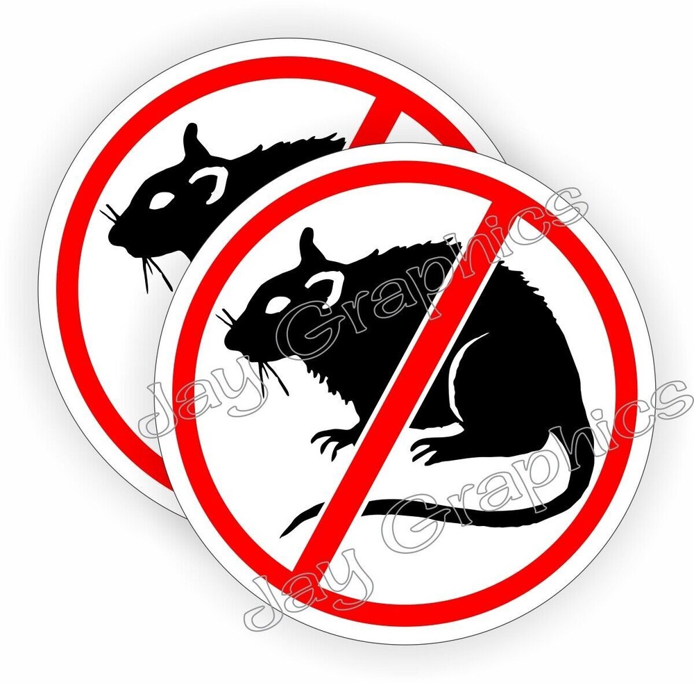 (Pair) NO RATS Funny Hard Hat Sticker Decal