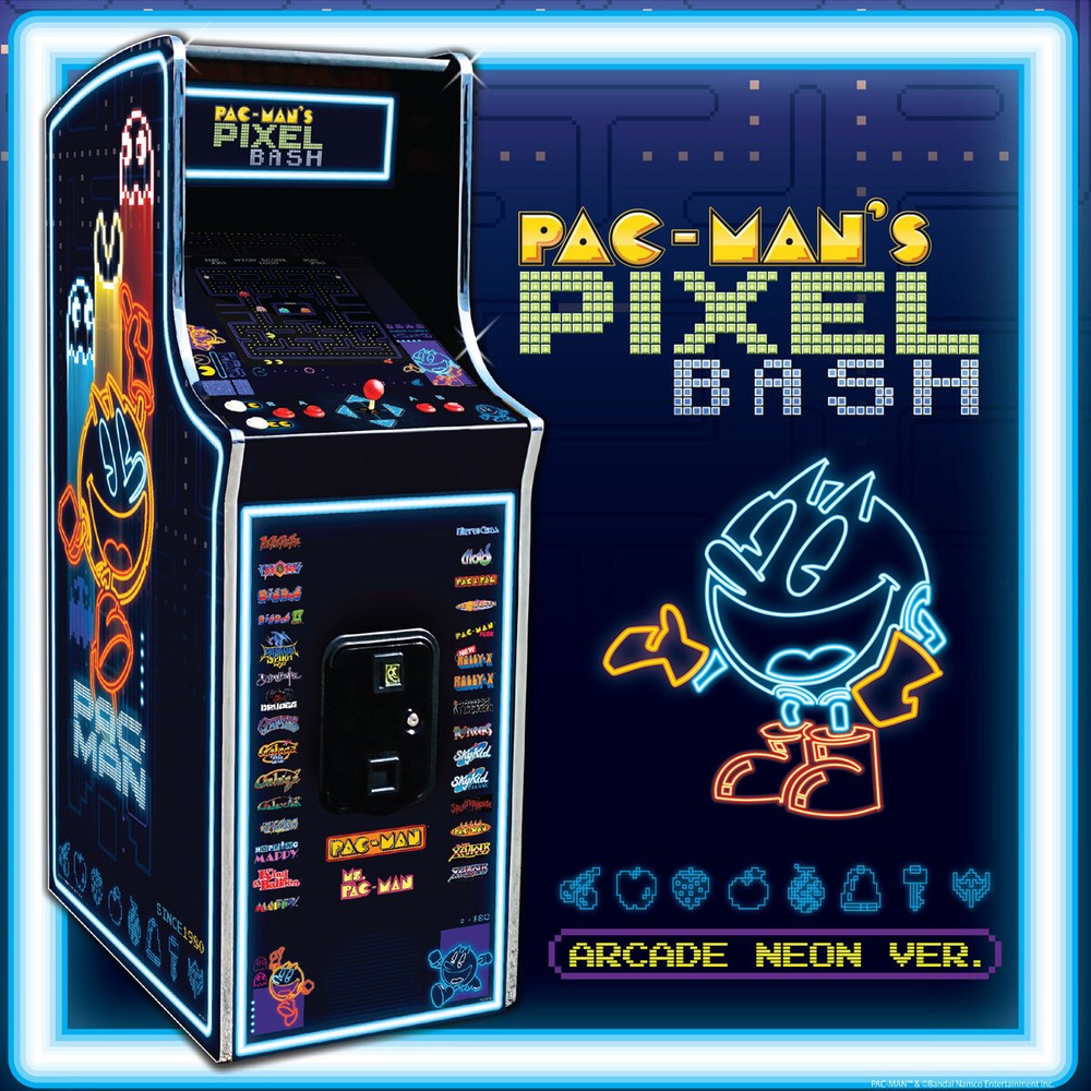 Pac Man Pixel Bash Home Upright Arcade Game - Neon