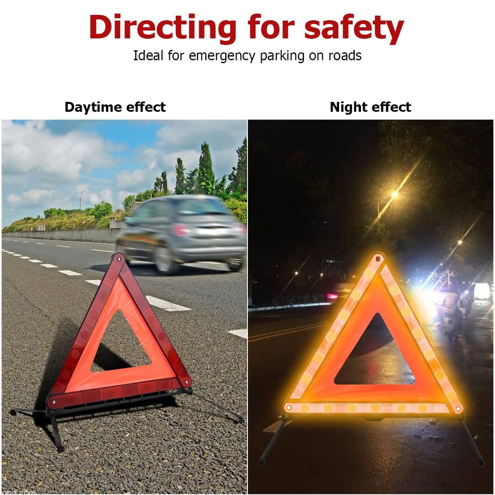 AUKEPO Warning Triangles, Foldable Car Road Reflective Triangles,...