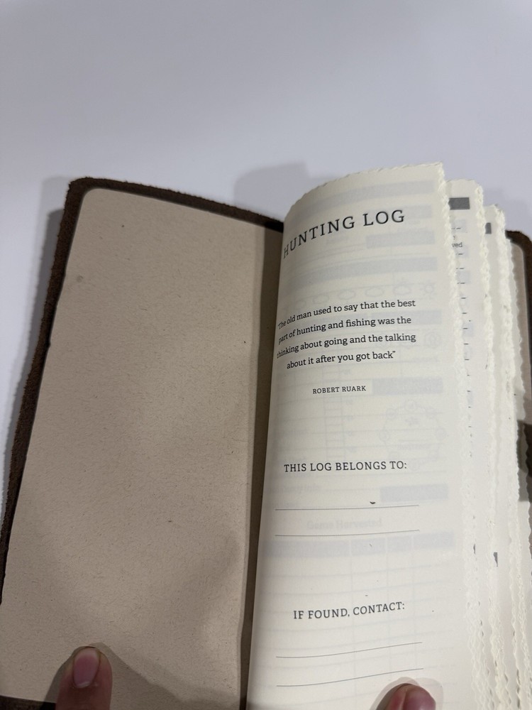 Hunting Log Premium Leather Hand Made