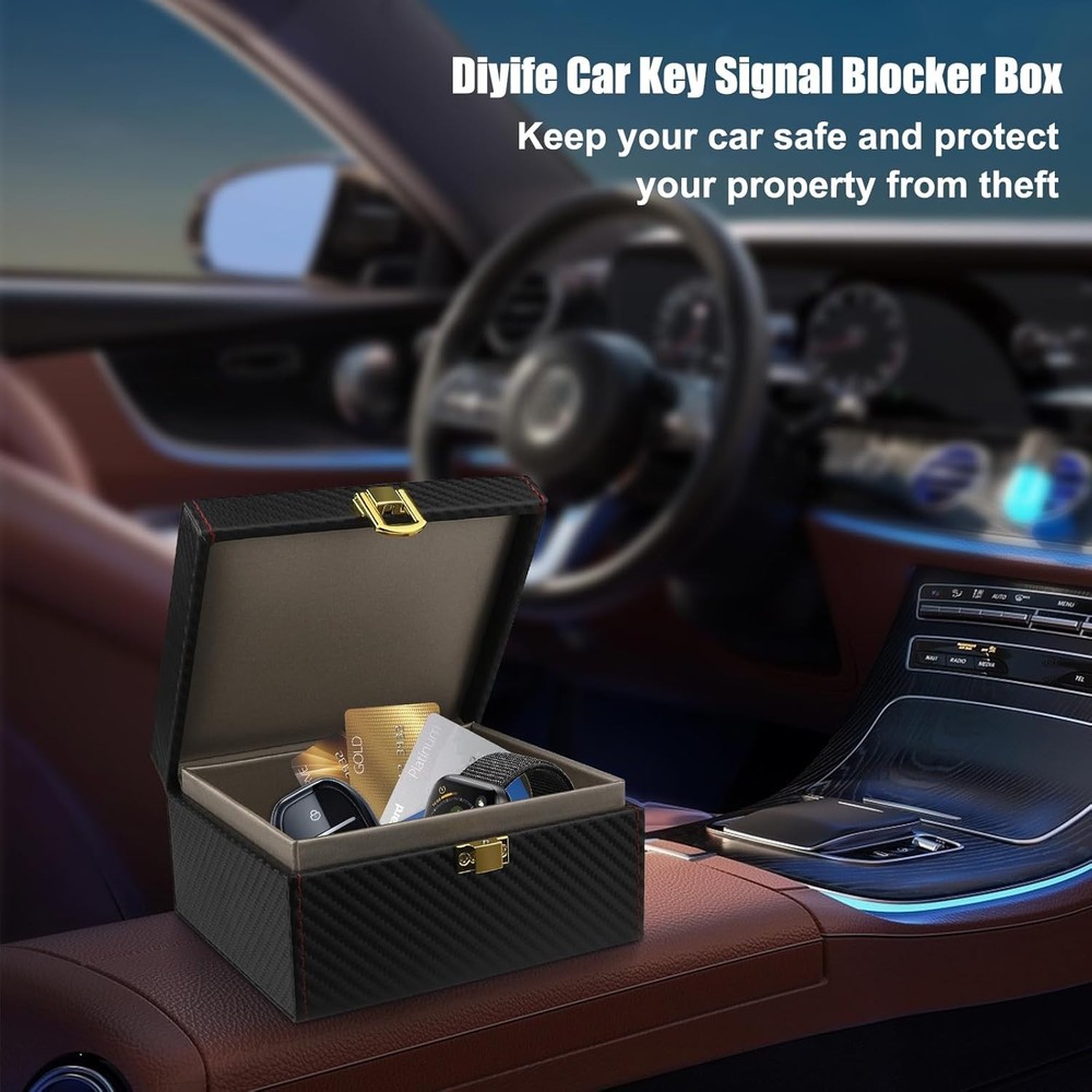 [Carbon Fiber Texture] Car Key RFID Protection Case,
