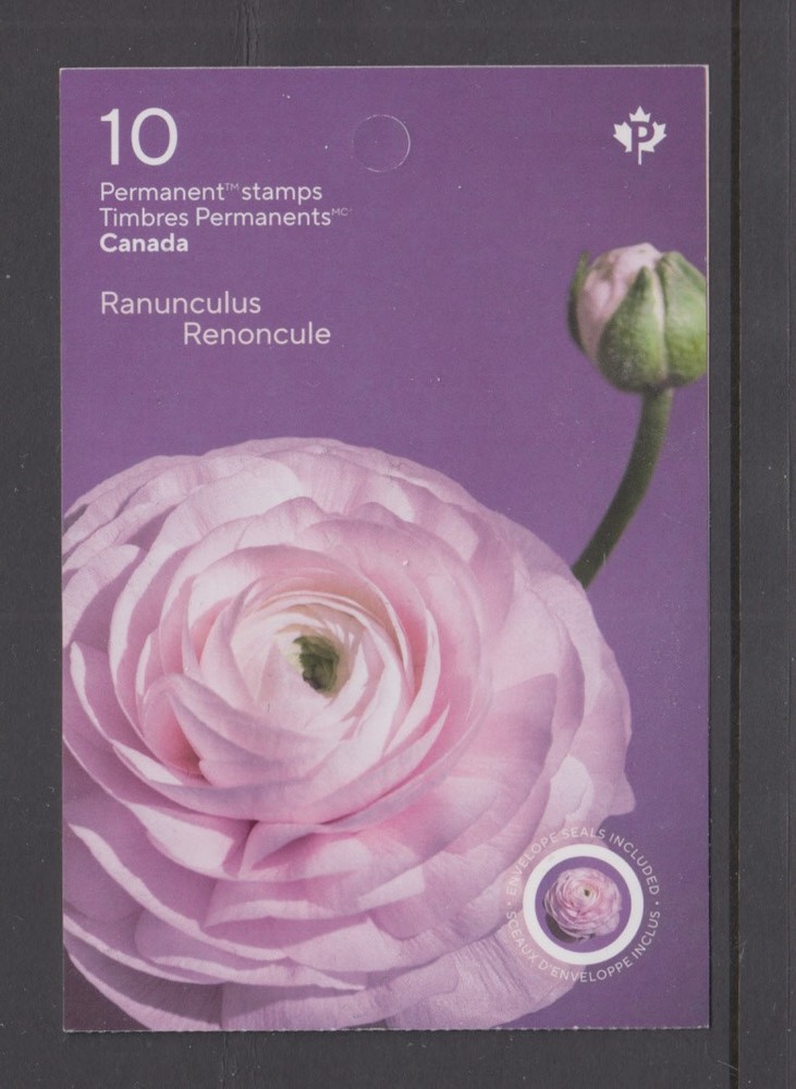 Canada BK809 Ranunculus Complete Booklet 10xP stamps