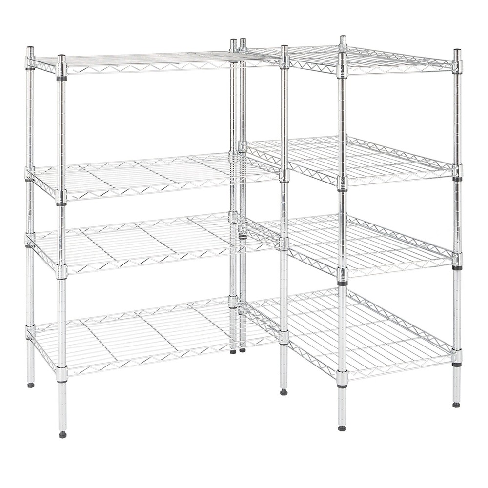 8-Tier Wire Shelving Unit - Heavy Duty, Adjustable, Silver, Modular Kitchen Rack