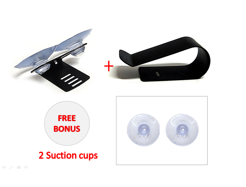 Car Windshield Suction+Sun Visor Clip Mount For Beltronics Pro 100 200 Detector