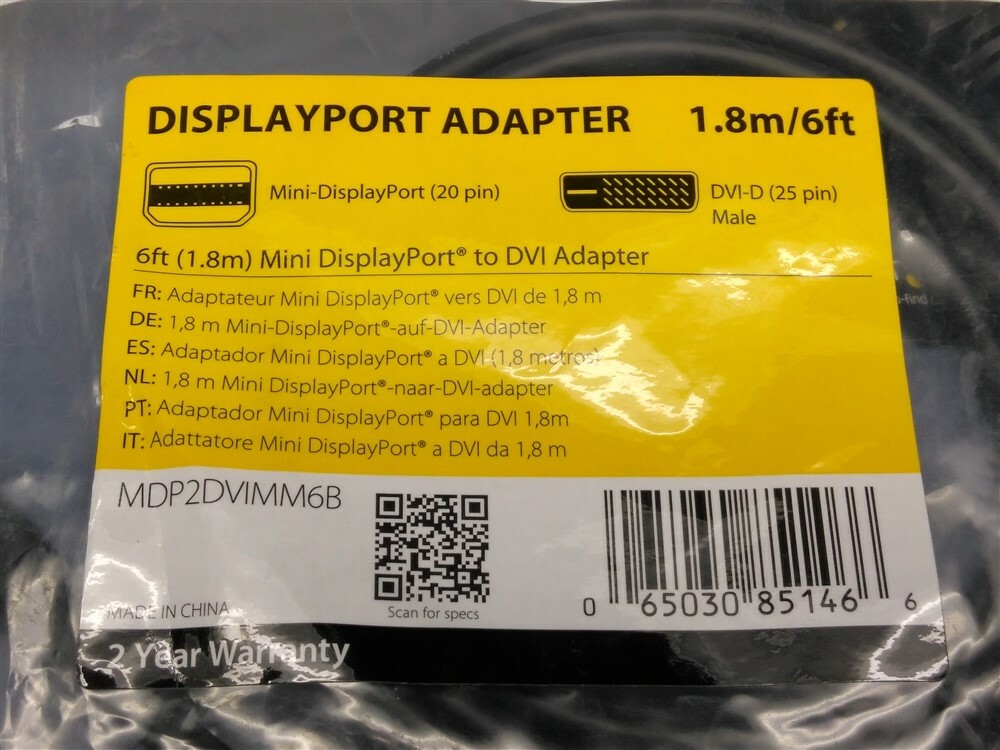 NEW StarTech MDP2DVIMM6B 6' Displayport Adapter