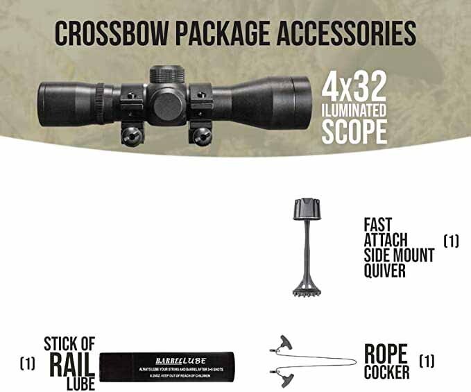 Killer Instinct Lethal 405 Crossbow Package, 10 Carbon Bolts