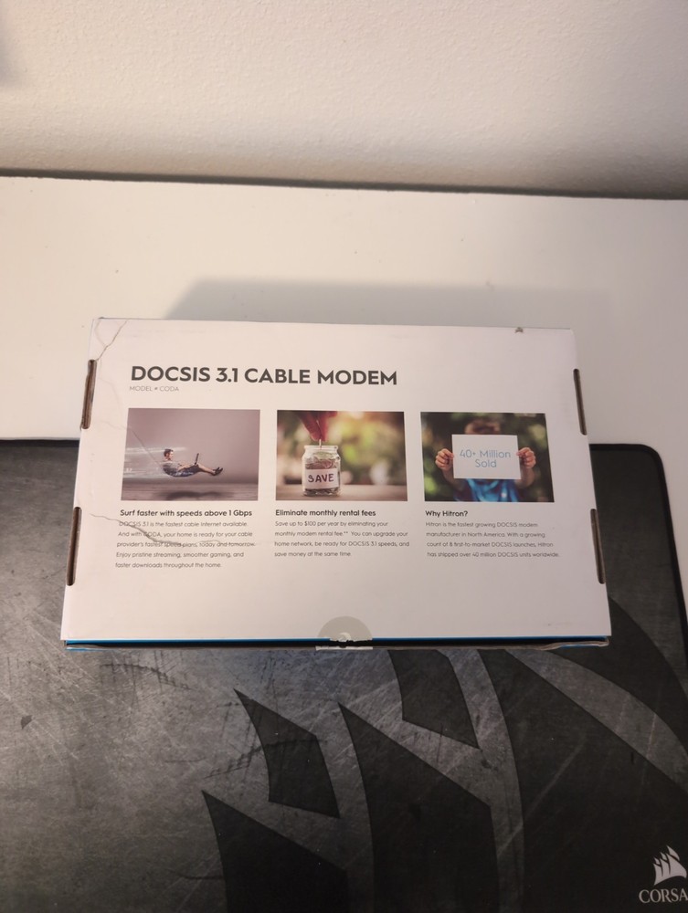 Hitron CODA DOCSIS 3.1 Modem 1 Gbps (White) - Open Box