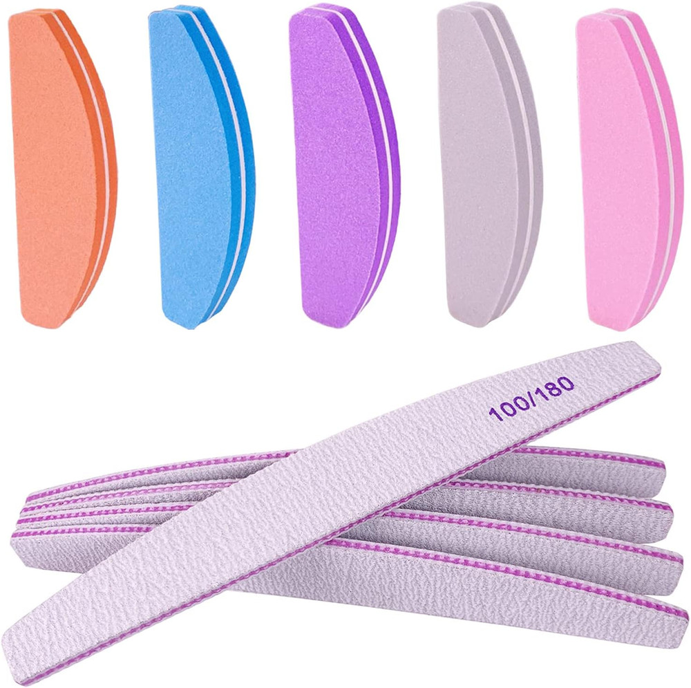 Nail File and Buffer (10 Pcs), Buffer Block Nail Files Double Sided 100/180 Grit