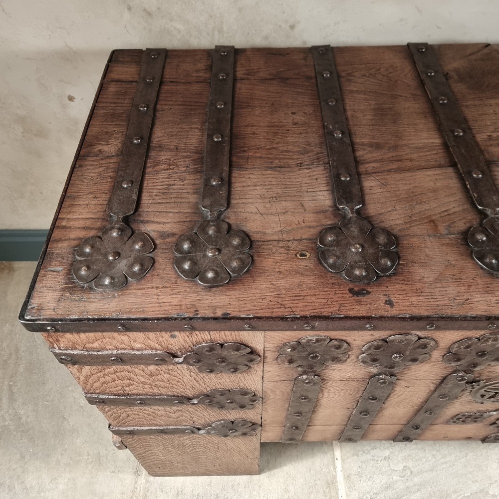 A 16th Century Iron Bound Coffer.