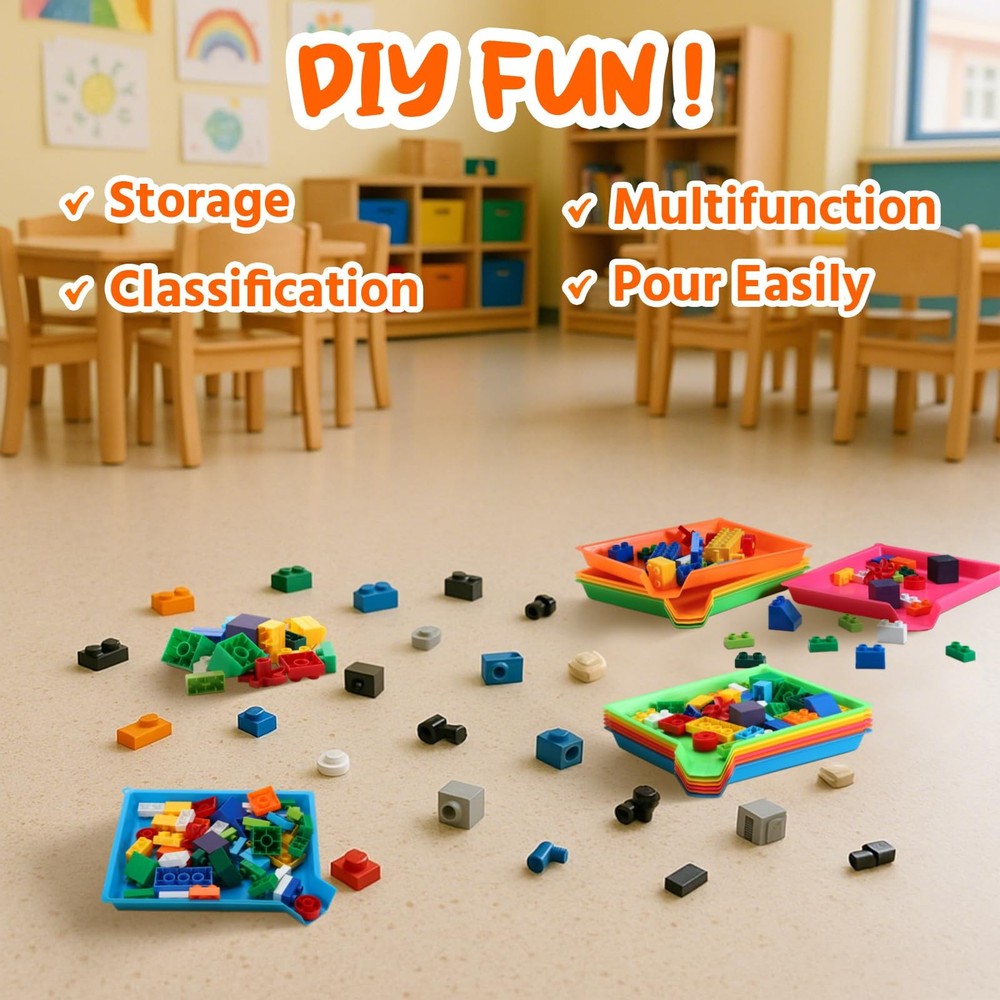 6 Pcs Multicolor Plastic Art Sorting Funnel Trays Quick Sorting Activity Serv...