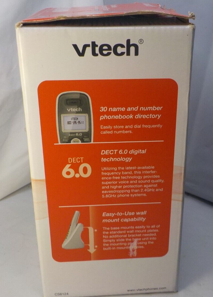 VTech CS6124 Single Line DECT 6.0 Cordless Phone with Answering System