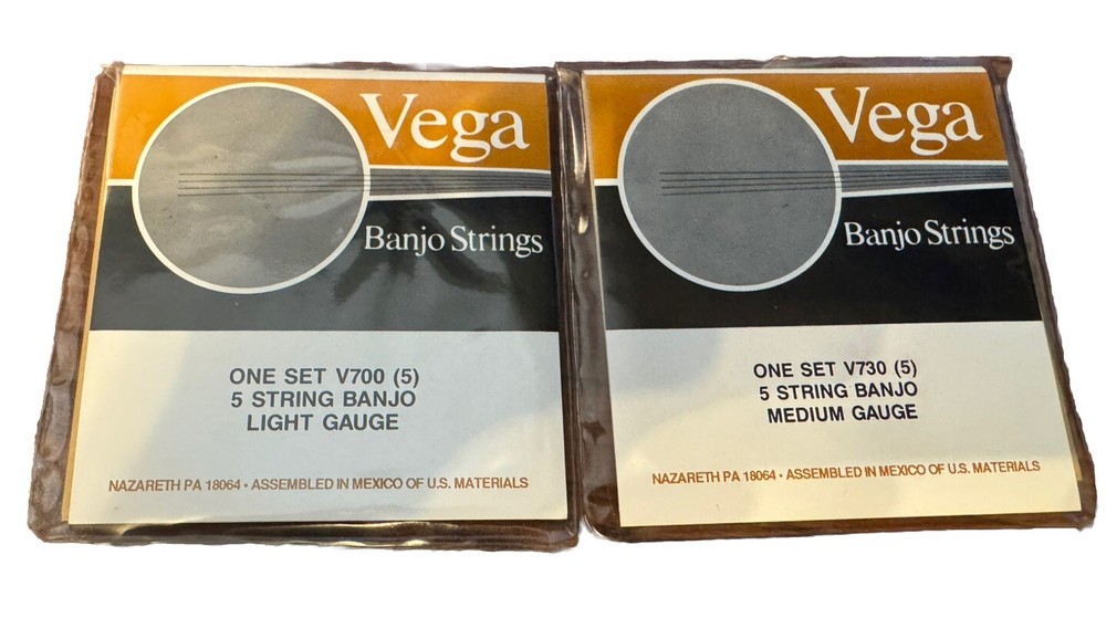 Lot Of 2 Vega Banjo Strings 5-String Medium V730.