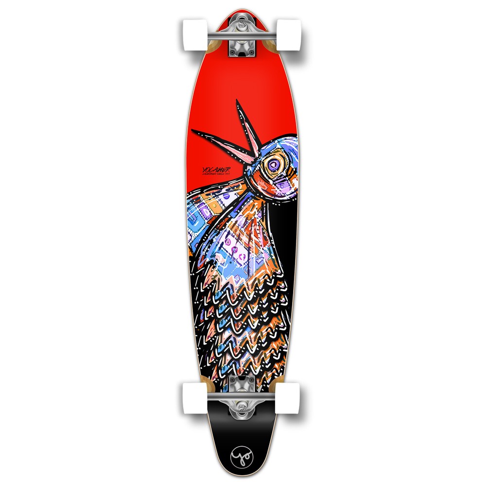 Yocaher Kicktail Longboard Complete - The Bird Red