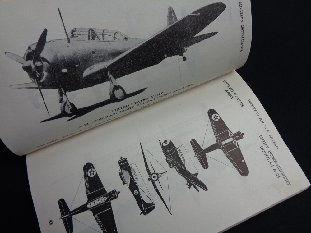 WW2 US WAR DEPT GUIDE "MILITARY INTELLIGENCE" (US Govt AIRCRAFT IDENTIFICATION)