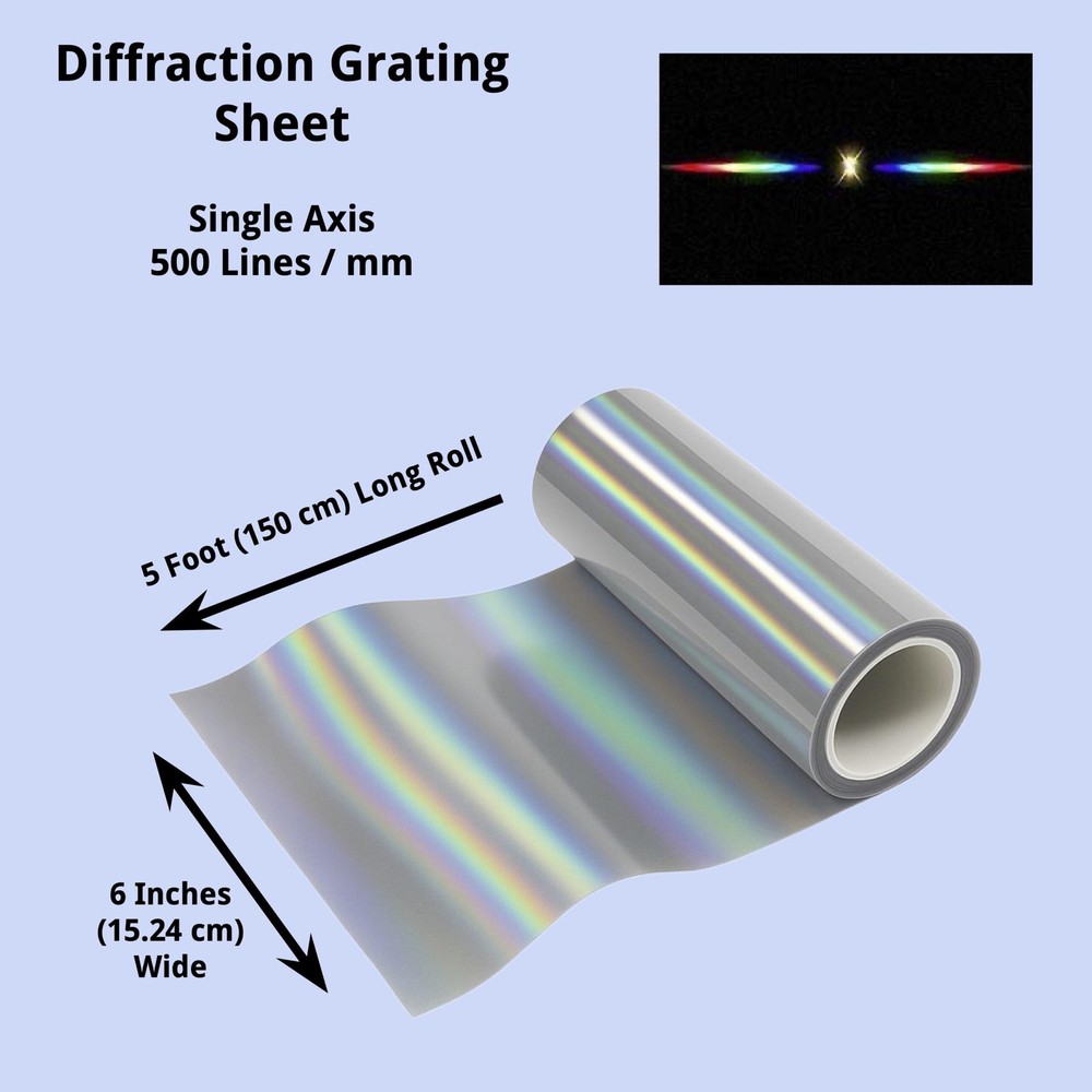 Diffraction Grating Sheet 500 Lines/mm [6" x 5ft Roll]