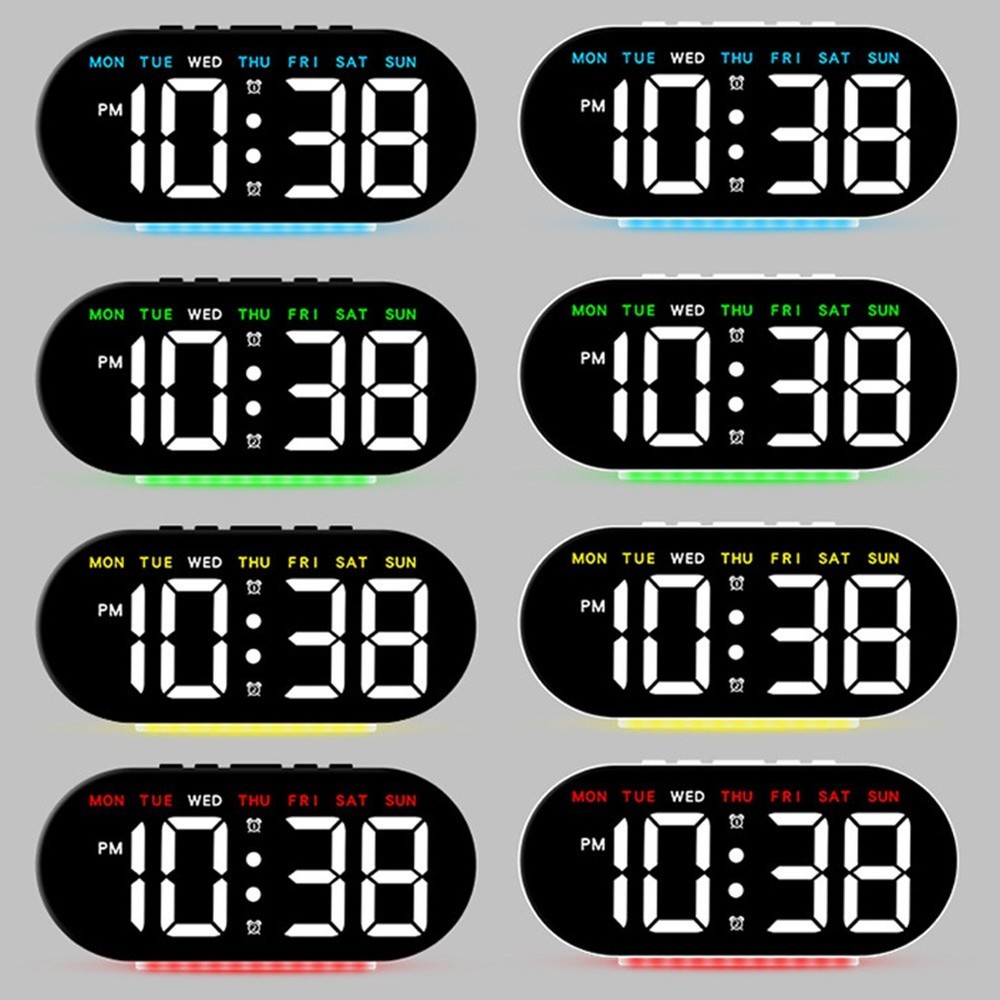 Easily Readable USB Digital Alarm Clock with Adjustable Brightness Control