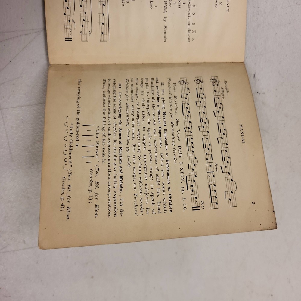 Ginn Music Course Manual Introductory Chart Book 1908 Beginner Music Theory