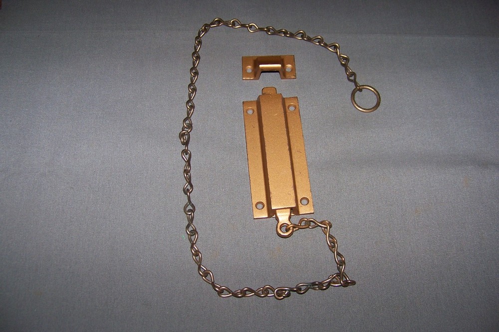 Vintage, Unused, Spring Loaded, Chain Door Bolt - See Description