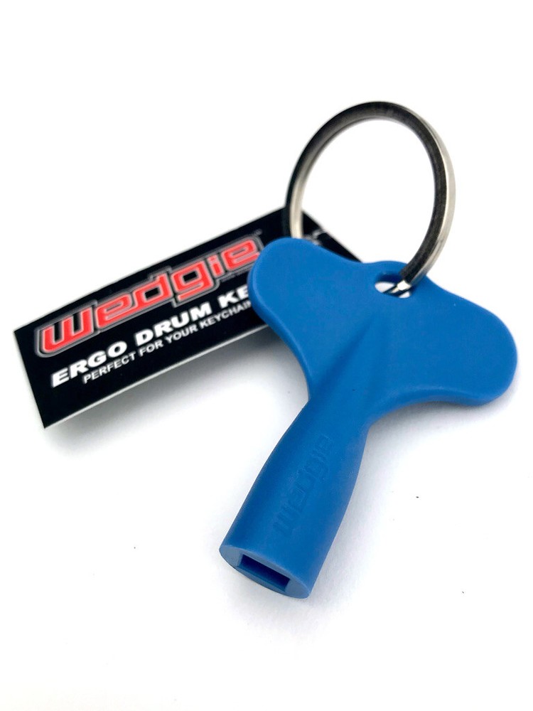 Wedgie Ergonomic Drum Key with Keychain | Blue | 1 pc
