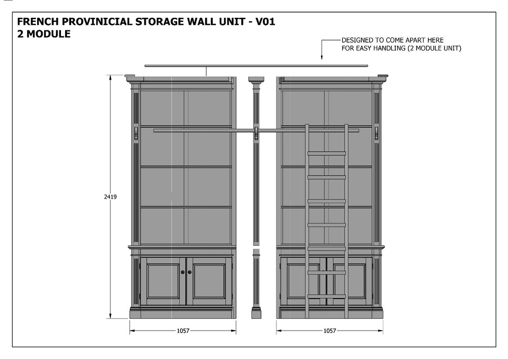 FRENCH PROVINCIAL WALL STORAGE UNIT 2 Module - Make Ur Own & SAVE - Full Plans