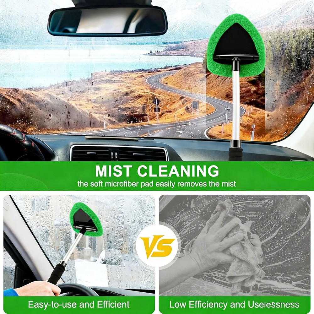Windshield Cleaning Tool Kit Car Window Glass Wiper Cleaner Brush Pad Extendable