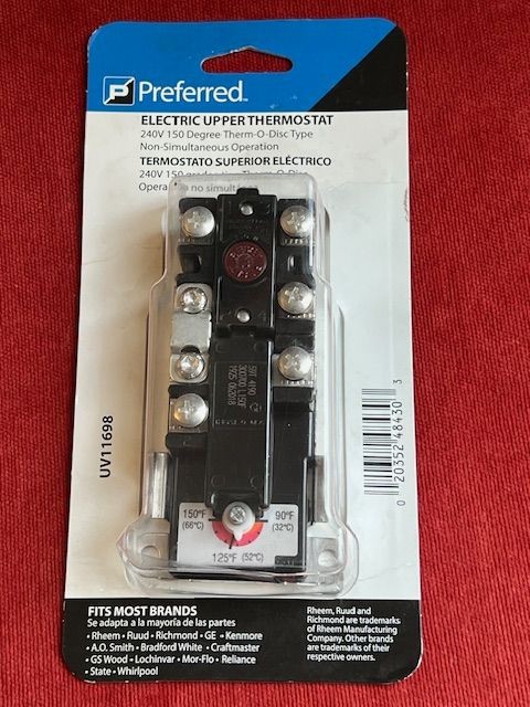 Preferred Electric Upper Thermostat 240V 150 Degree Therm-O-Disc UV11698