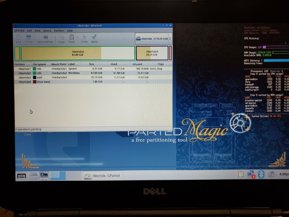 Parted Magic Live OS Linux/Windows Partition Manager CD