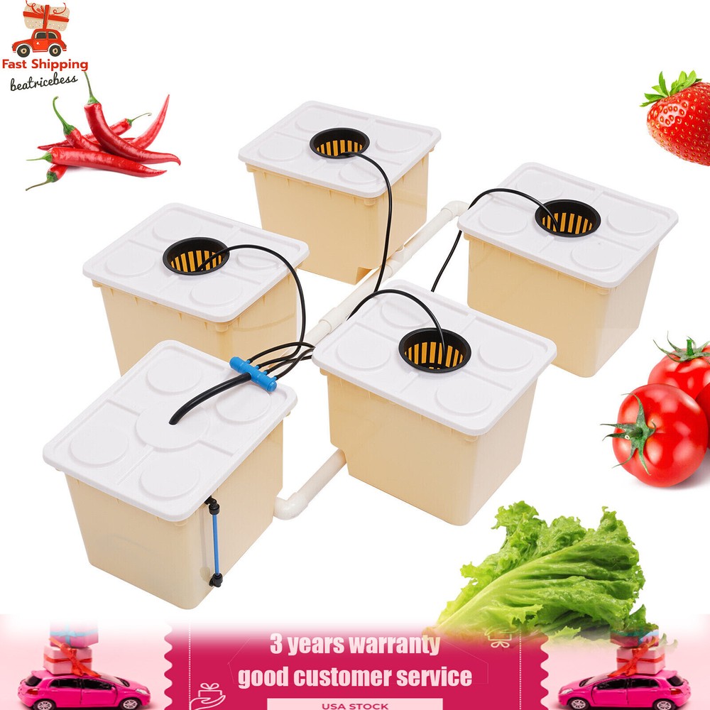 Hydroponic Deep Water Culture (DWC) & Buckets Drip Ring Grow System Kit Pp & Uv