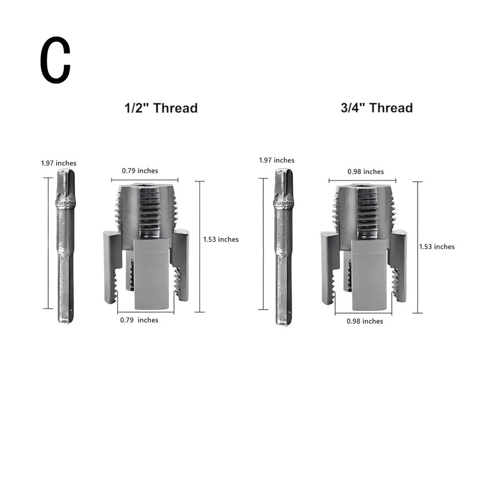 2pcs Integrated Internal & External Pipe Threading-Tool,PVC Pipe Threader Kit