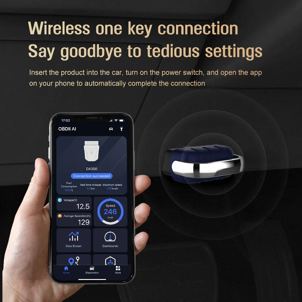 Bluetooth OBD2 Scanner Diagnostic Tool with AI Repair Guides Wireless Scan Tool