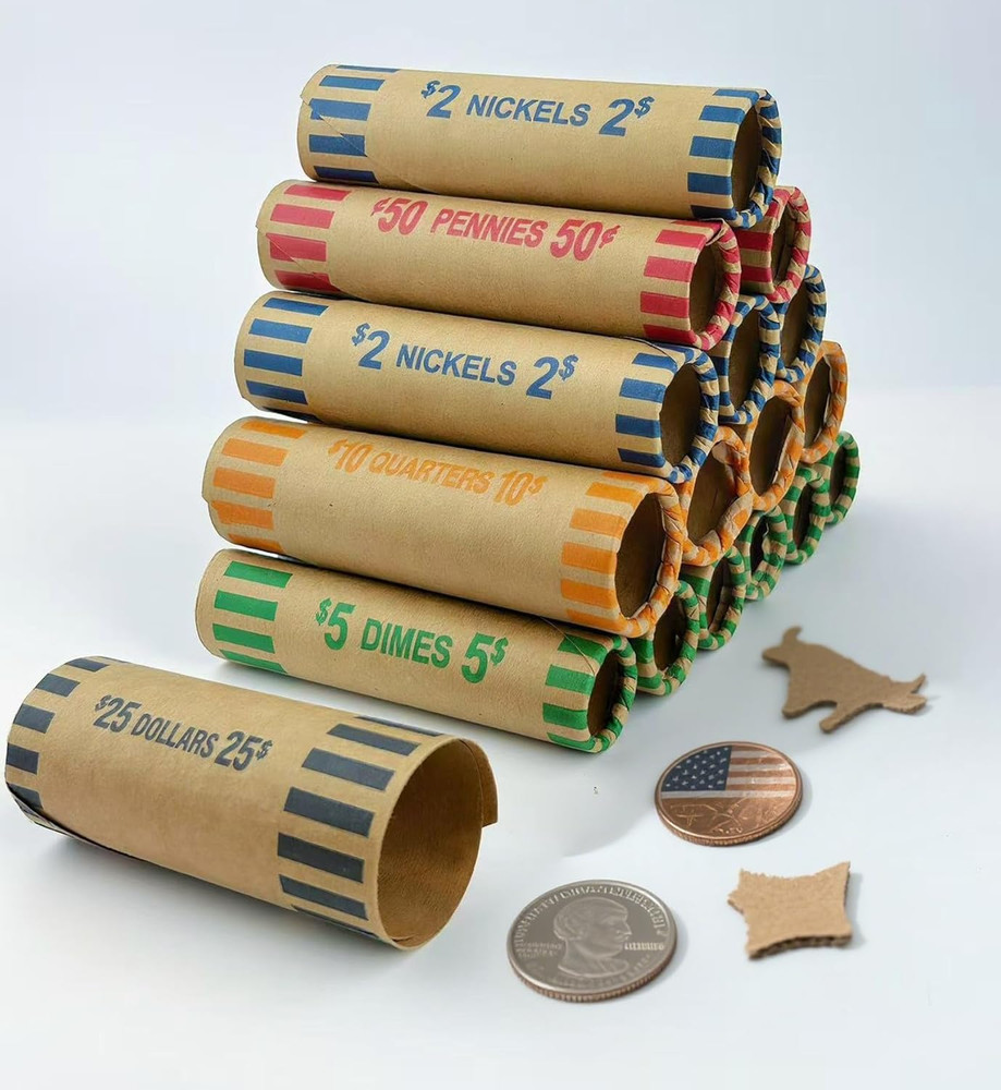Coin Wrappers Assorted Paper Rolls 110PCS
