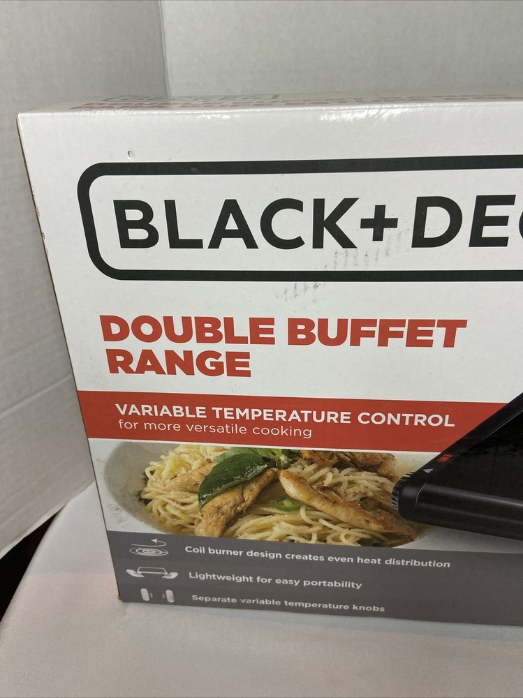 Black & Decker DB1002B Double Burner Portable Buffet Range, Black