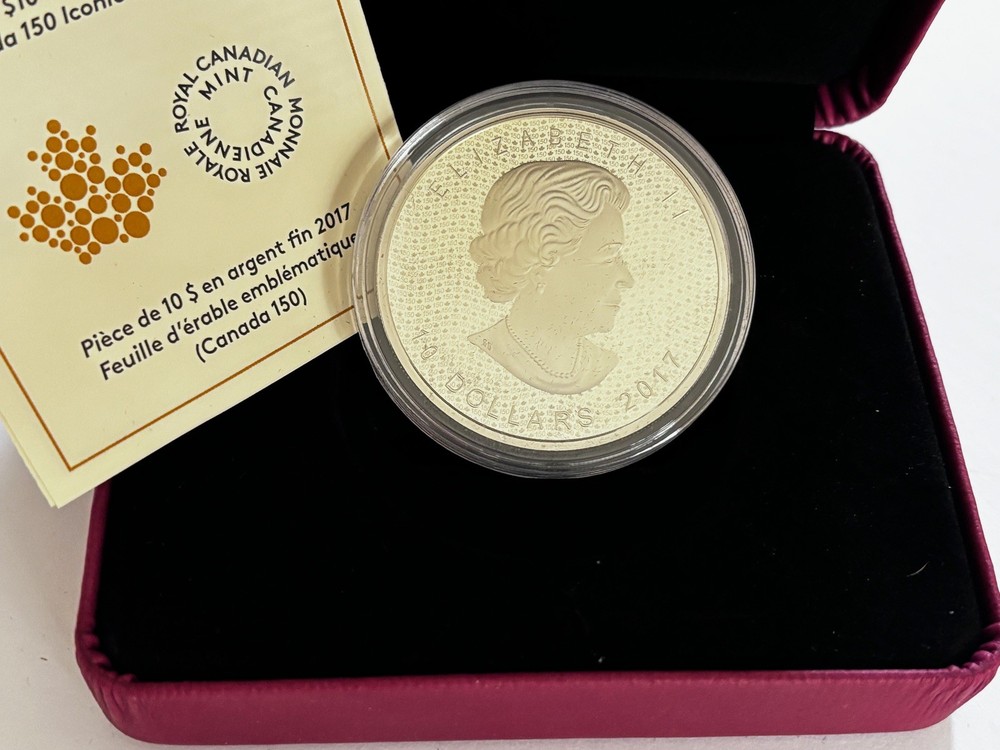 2oz 2017 Silver .9999  $10 Canada 150th Anniversary Iconic Maple Leaf