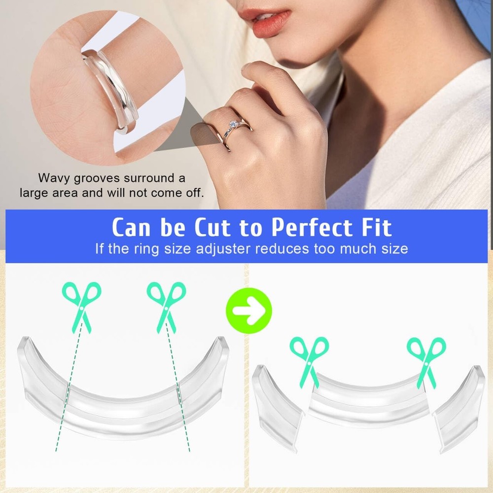 Ring Sizer Adjuster for Loose Rings,14Pack 14 Sizes Guards, Spacers & Clear