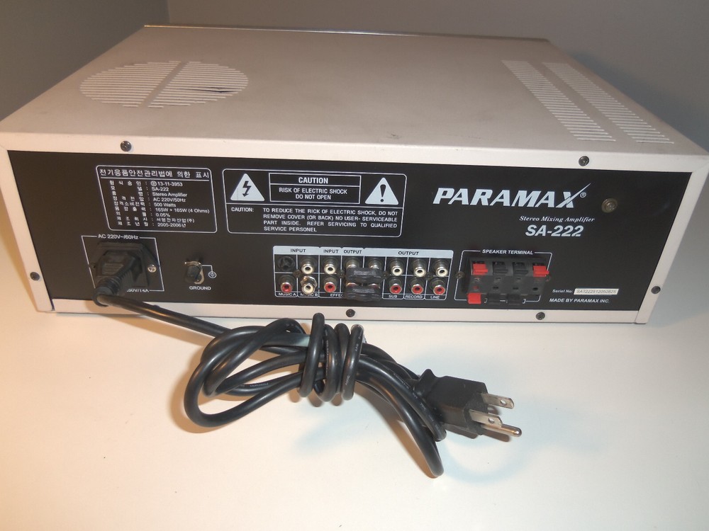 Paramax SA-222 Stereo Mixing Amplifier Rack Mount Enclosure