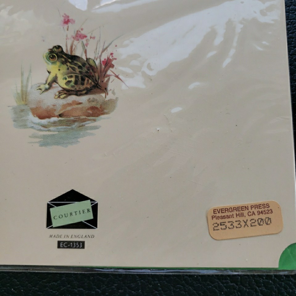 Vintage Blank Note Card Courtier Fine Arts Frog & Toad