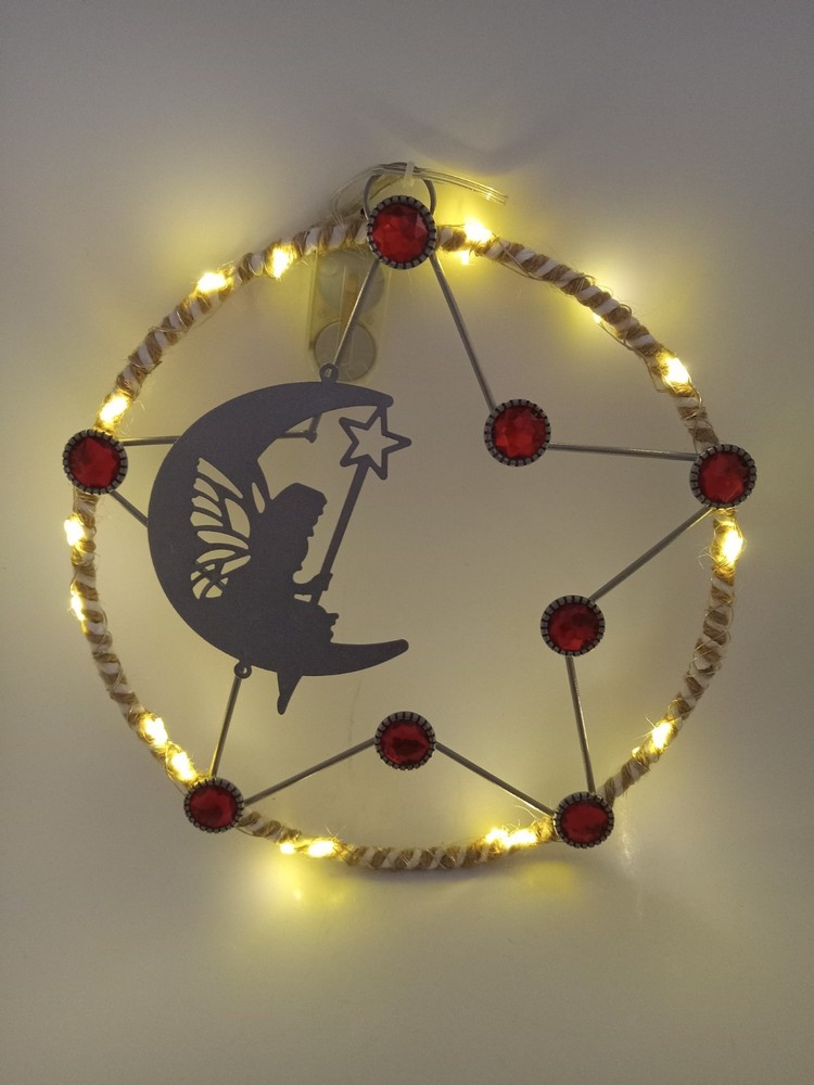 Dream Talisman string art illuminated wall decor with Pixie On The Moon