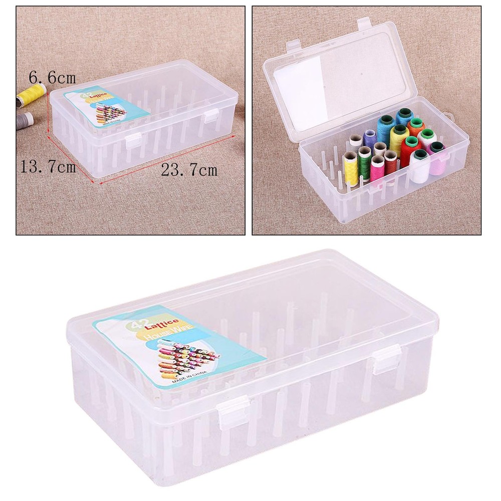 Sewing THRead Storage Box Container Case Holder 42pcs Pillar