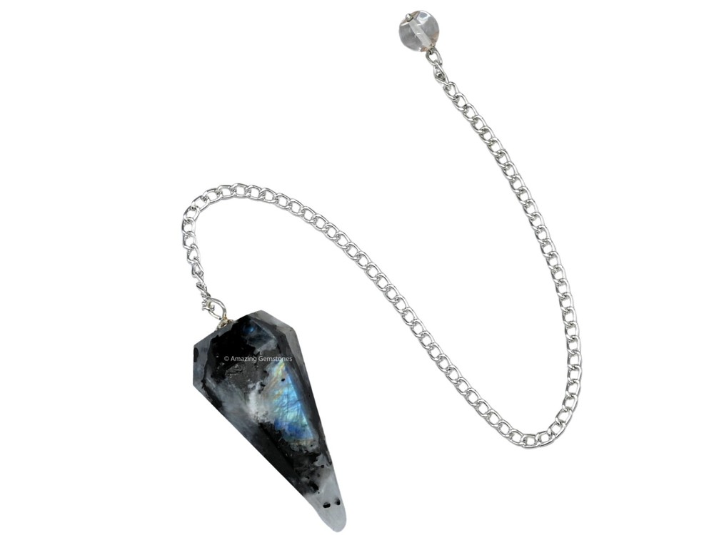 Rainbow Moonstone Dowsing Crystal Pendulum