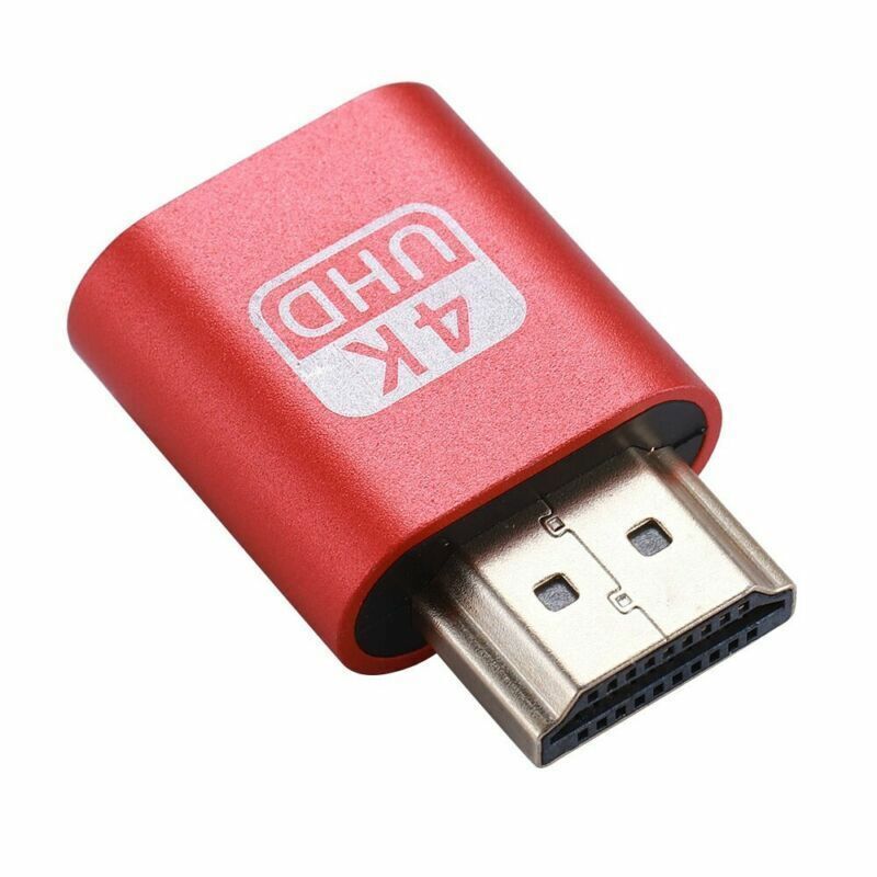 4K HDMI DDC EDID Dummy Plug VGA Virtual Display Emulator Adapter Connector