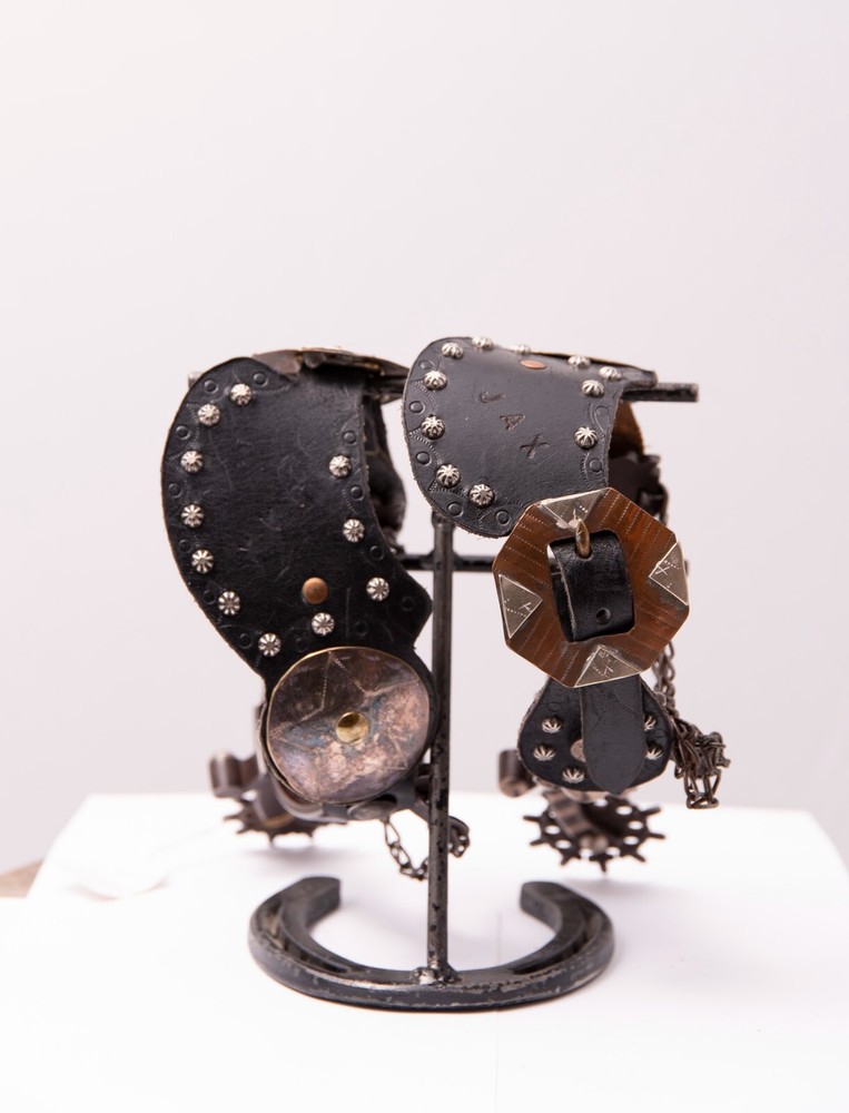 Jerry Galloway Single Mounted Silver Texas Spurs