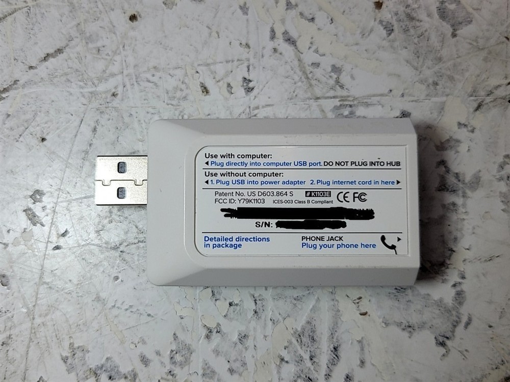 Magic Jack Express K1103 Telephone Adapter SEE NOTES