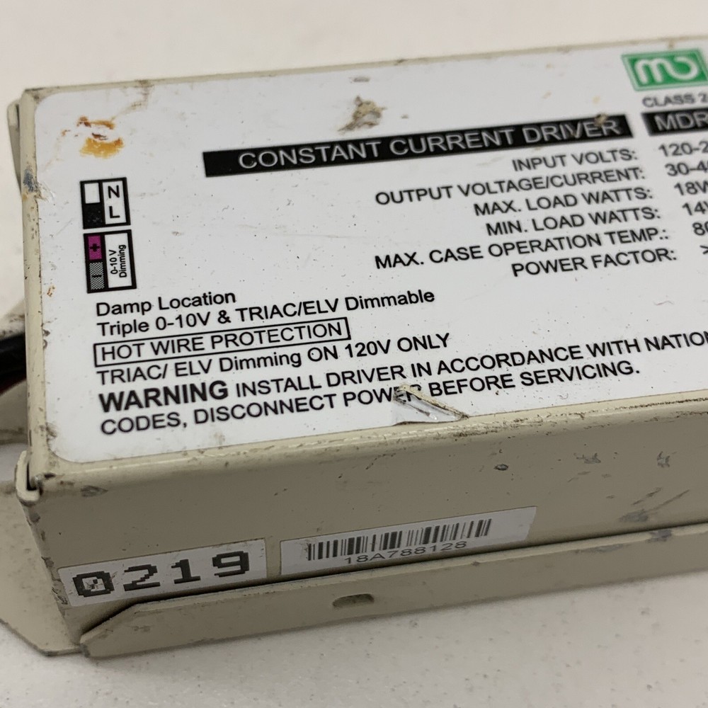 (10-Pack) Macron Constant Current LED Driver 18W 30-40VDC 450mA