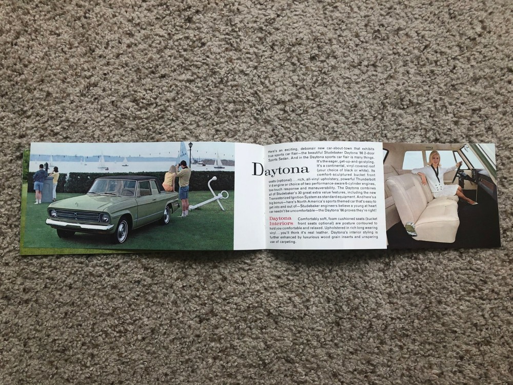 1966 Studebaker full car model line sales brouchure.