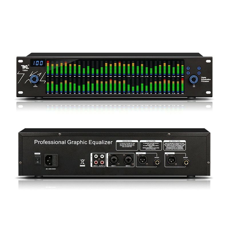 TKL Professional Graphic Equalizer Audio Processor Two 31-Band Spectrum Display